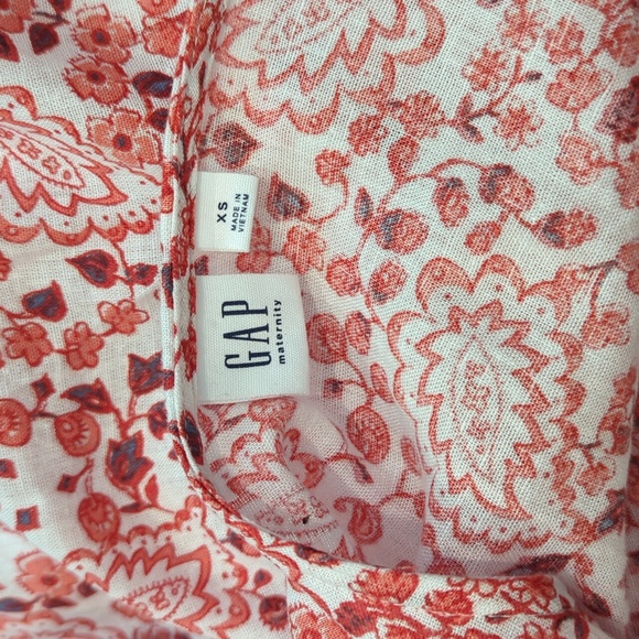 Gap Maternity Wrap Top Linen Paisley Print - Picture 8 of 14